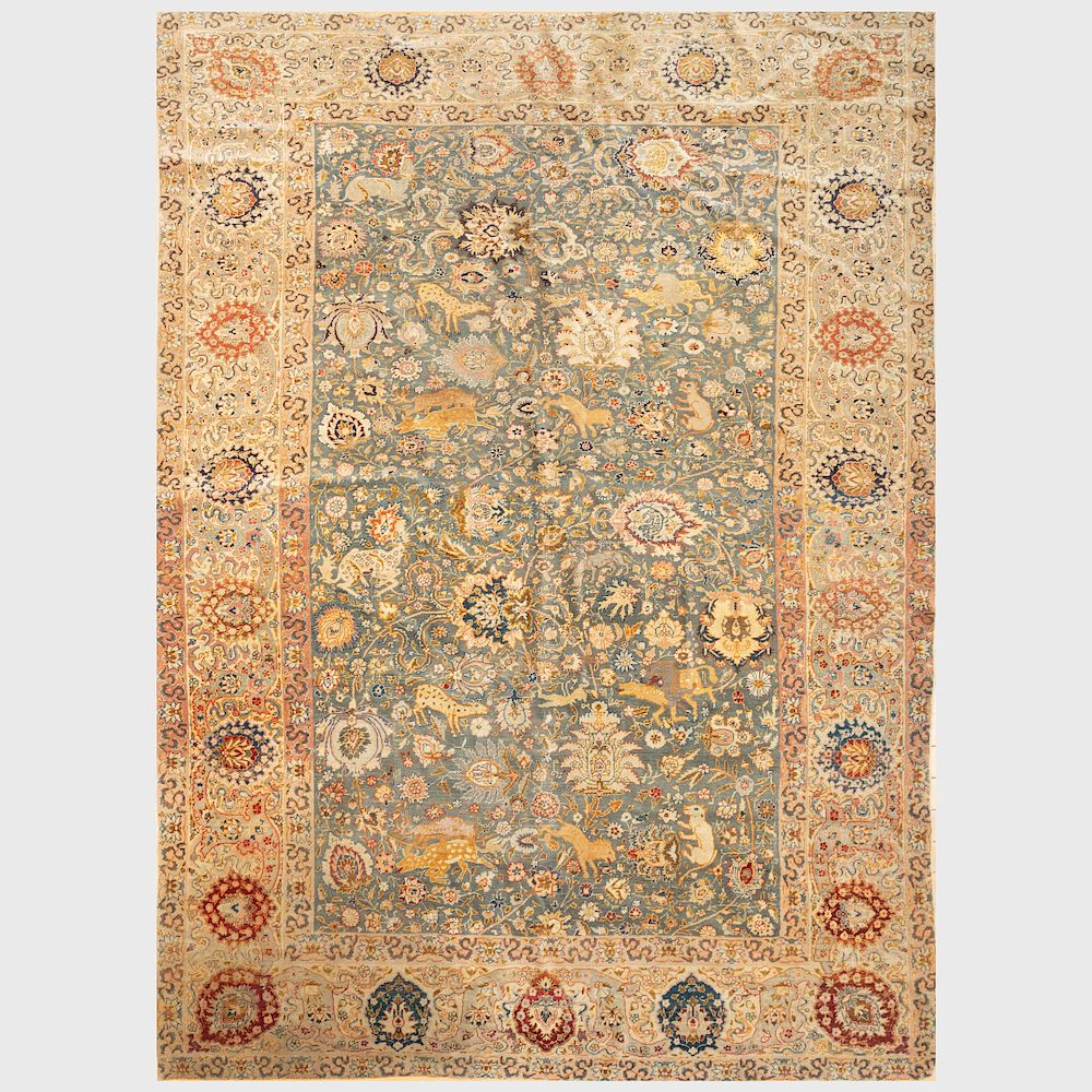 Appraisal: Persian Animal Carpet Persian Animal Carpet ft in x ft