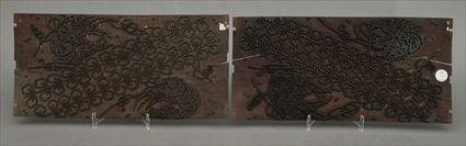 Appraisal: Two Southeast Asian Wooden Fabric Printing Blocks in x in