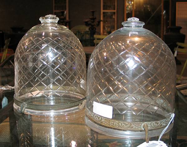 Appraisal: A pair of Continental blown glass hundi lantern second half