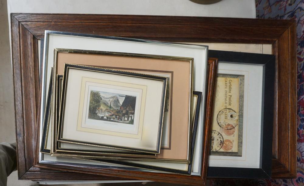 Appraisal: Group of Seven Color Prints and Reproduction Maps and Needlepoint