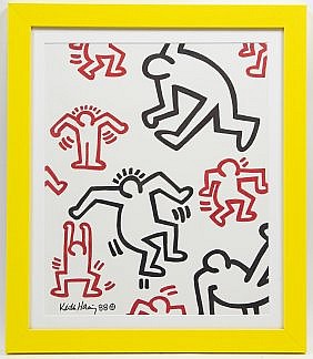 Appraisal: KEITH HARING AMERICAN - Attributed to Untitled Signed dated Black