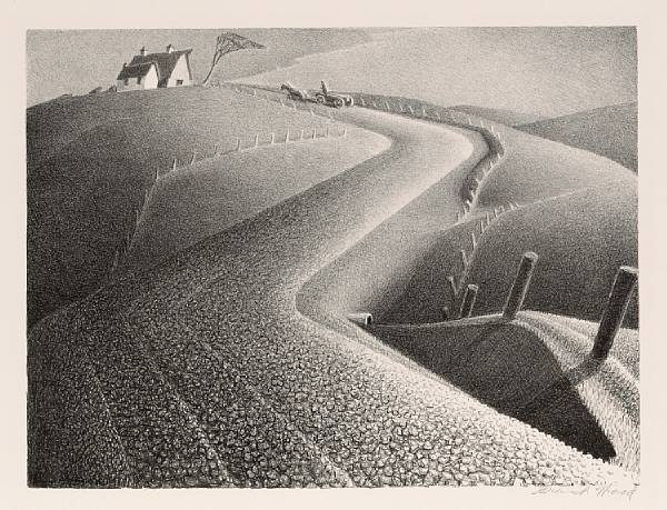 Appraisal: Grant Wood American - March C Lithograph on wove paper