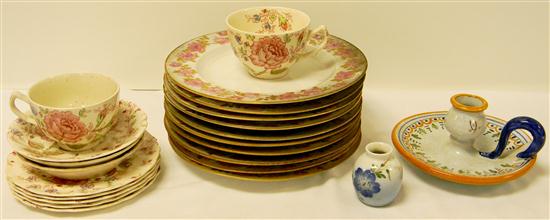 Appraisal: Johnson Bros English porcelain ''Rose Chintz'' pattern including two tea