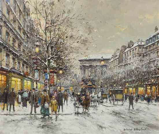 Appraisal: Antoine Blanchard French - Boulevard de la Madeleine oil on