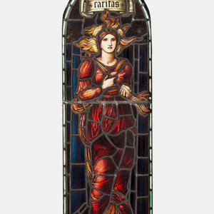 Appraisal: Edward Coley Burne-Jones English - Caritas Stained Glass Window leaded