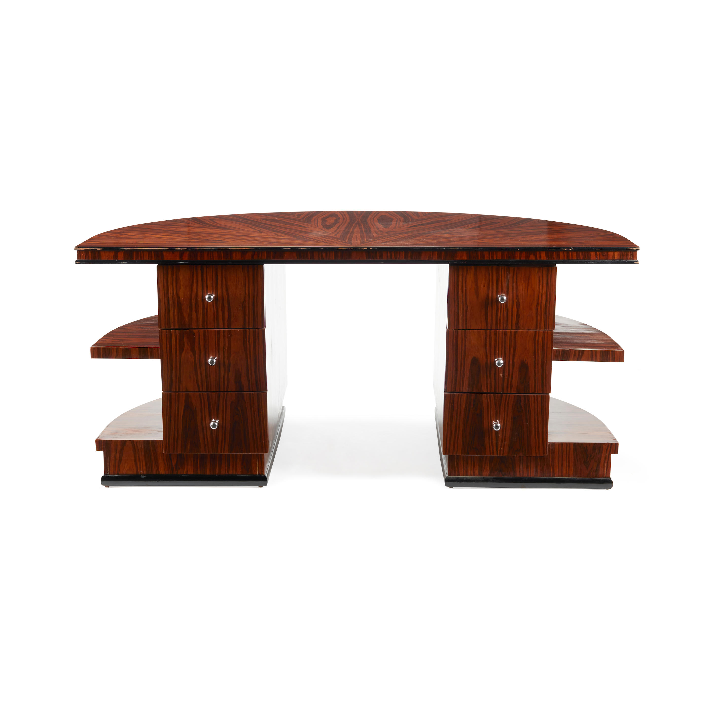 Appraisal: AN ART DECO STYLE EXOTIC WOOD EXECUTIVE DESK height in