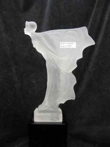 Appraisal: Lalique Crystal Figurine of Deco Winged Lady frosted on black