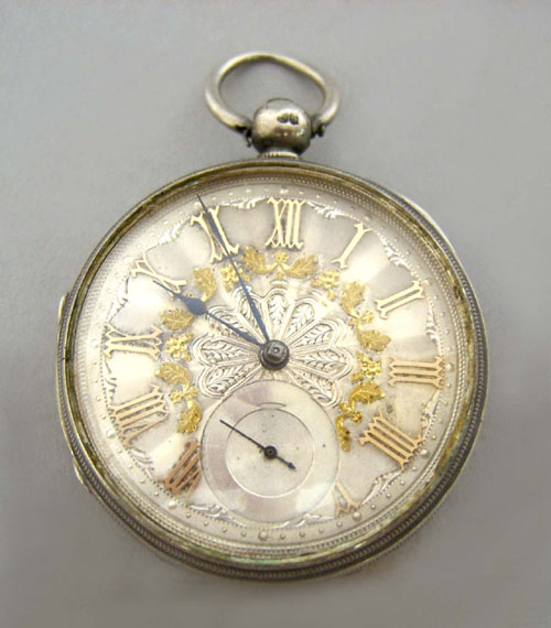 Appraisal: English coin silver key wind pocket watch