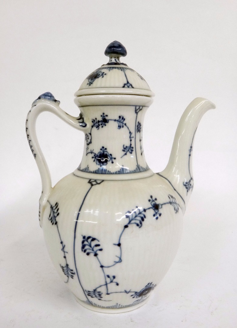 Appraisal: A Royal Copenhagen blue onion pattern tea and coffee service