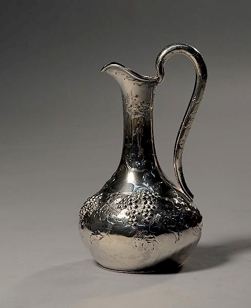 Appraisal: Coin silver ewer by Jones Ball Co Coin silver ewer