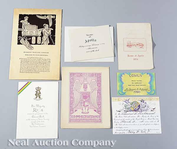 Appraisal: Mardi Gras an assortment of New Orleans Carnival ephemera including