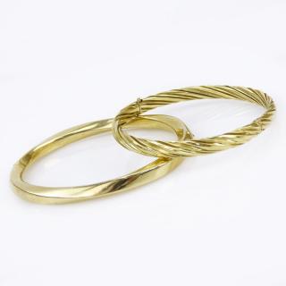 Appraisal: Vintage Karat Yellow Gold Rope Style Hinged bangle Man's Cartier