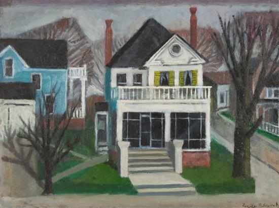 Appraisal: Lucile Lundquist Blanch American - Neighborhood oil on masonite signed