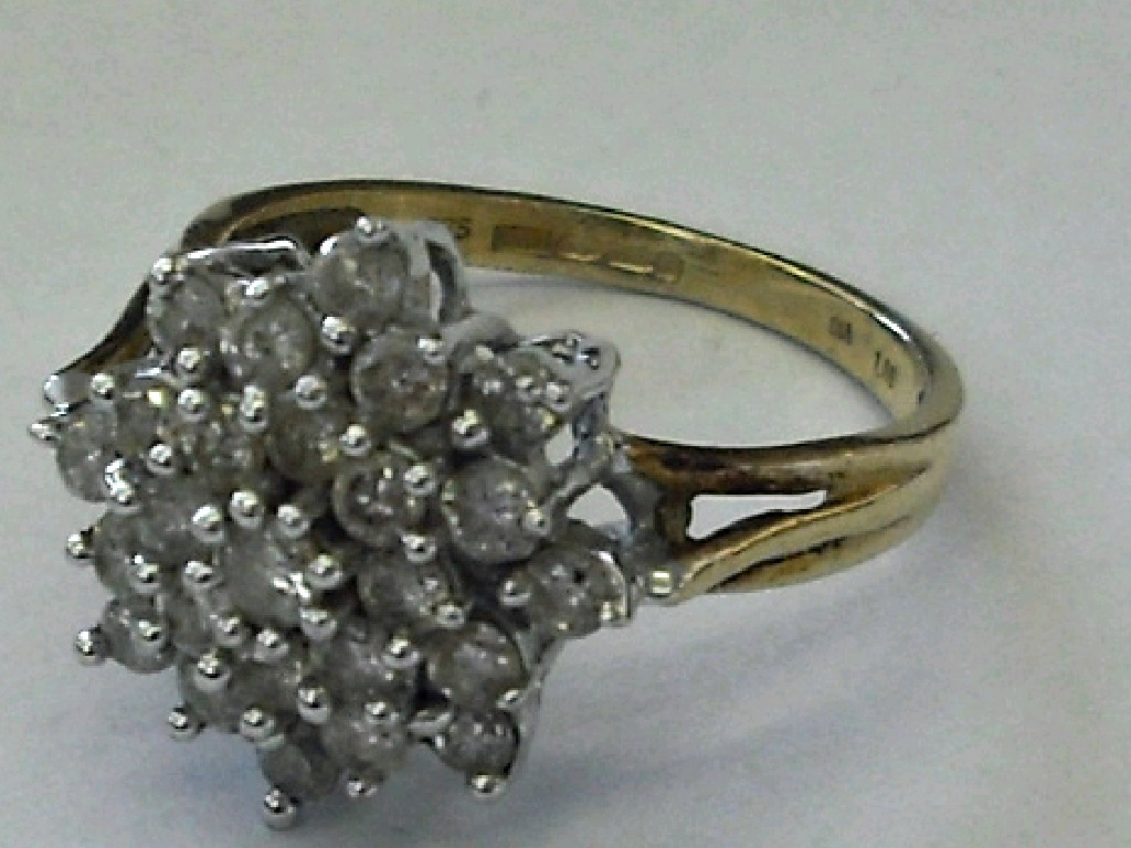 Appraisal: ct diamond floral cluster ring size M