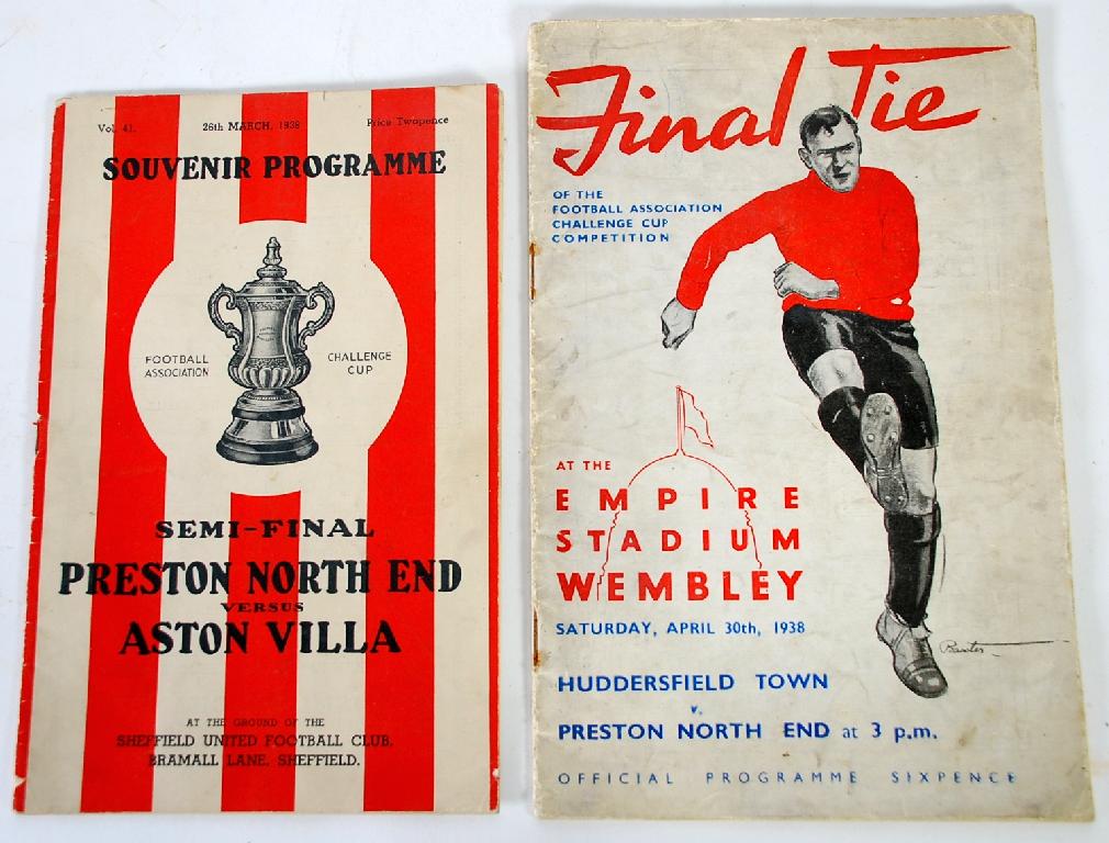 Appraisal: PRE WAR FA CUP FINAL PROGRAMME Huddersfield Town v Preston