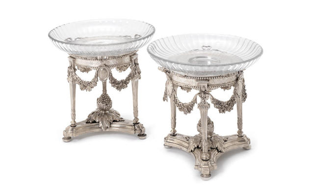 Appraisal: An impressive pair of late- th century French silver comports