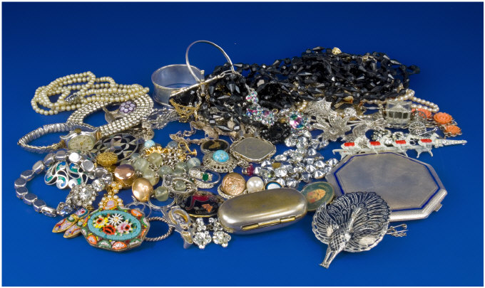 Appraisal: Collection Of Misc Costume Jewellery Comprising Some Silver Chains Rings