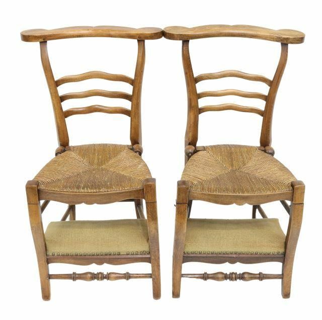 Appraisal: pair French Provincial metamorphic prie dieu prayer chairs th c