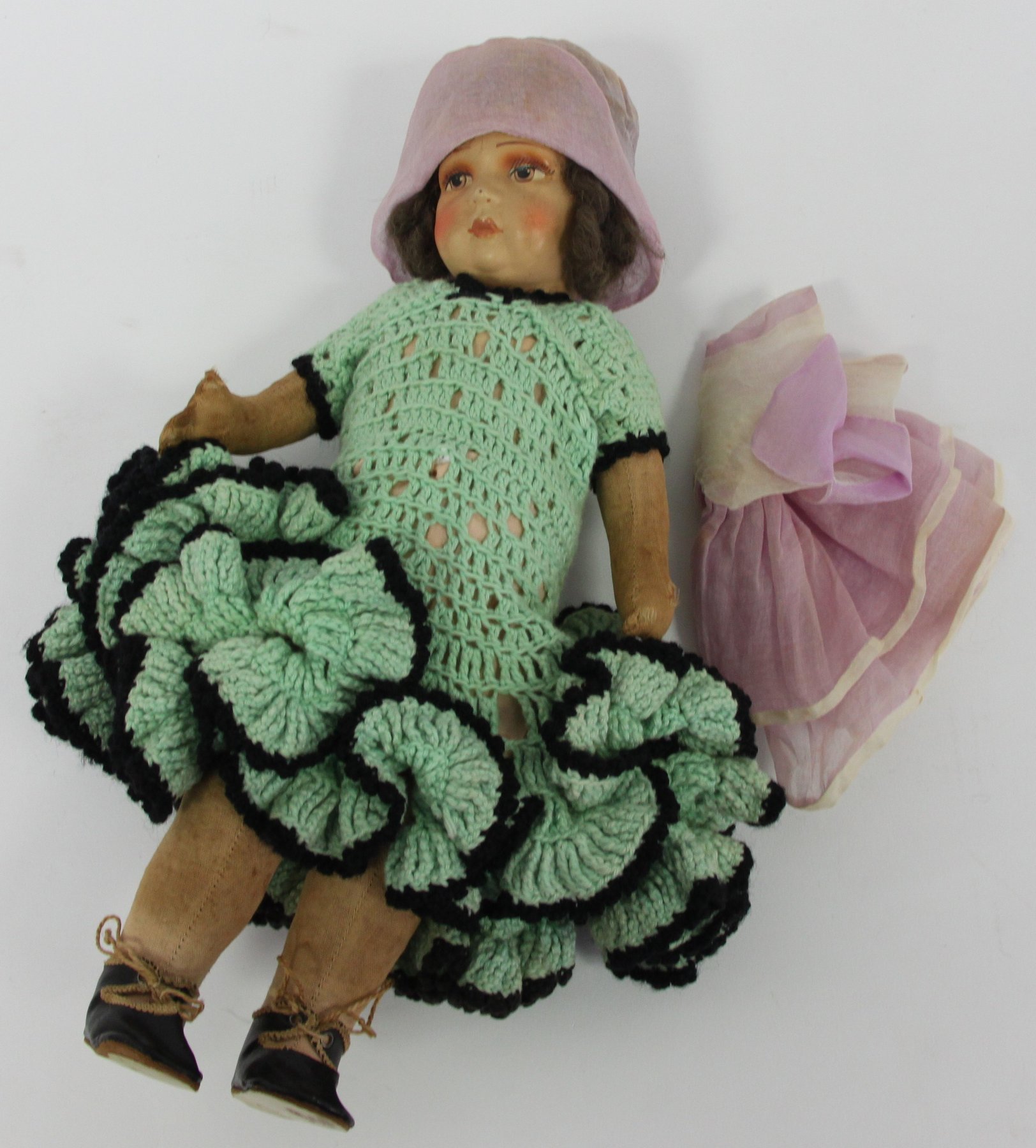 Appraisal: A Swedish doll with dress cm high