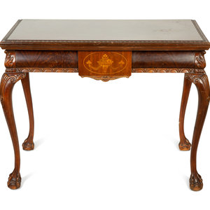 Appraisal: A George II Style Mahogany Flip-Top Table th Century Height