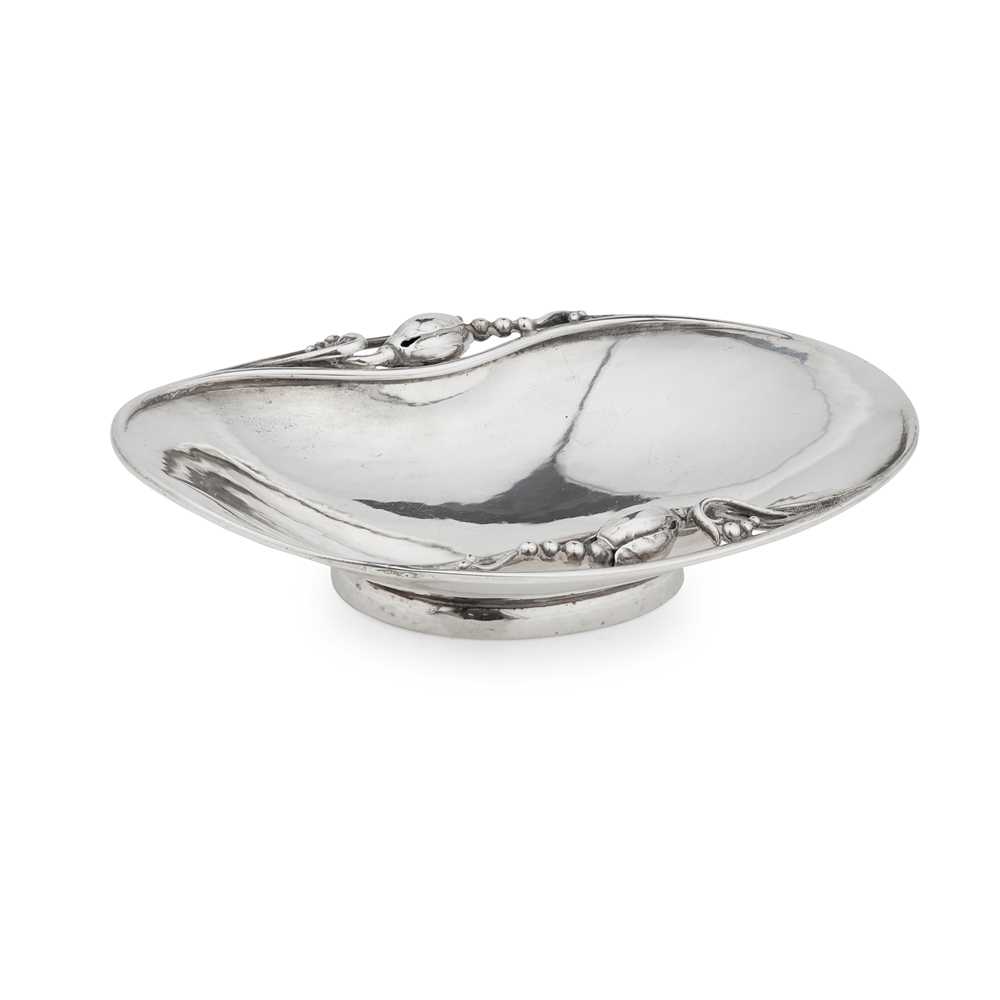 Appraisal: GEORG JENSEN - 'BLOSSOM' PATTERN DISH CIRCA sterling silver stamped