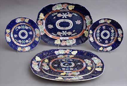 Appraisal: FIVE MASON'S PATENT IRONSTONE ARTICLES With chinoiserie floral blooms on