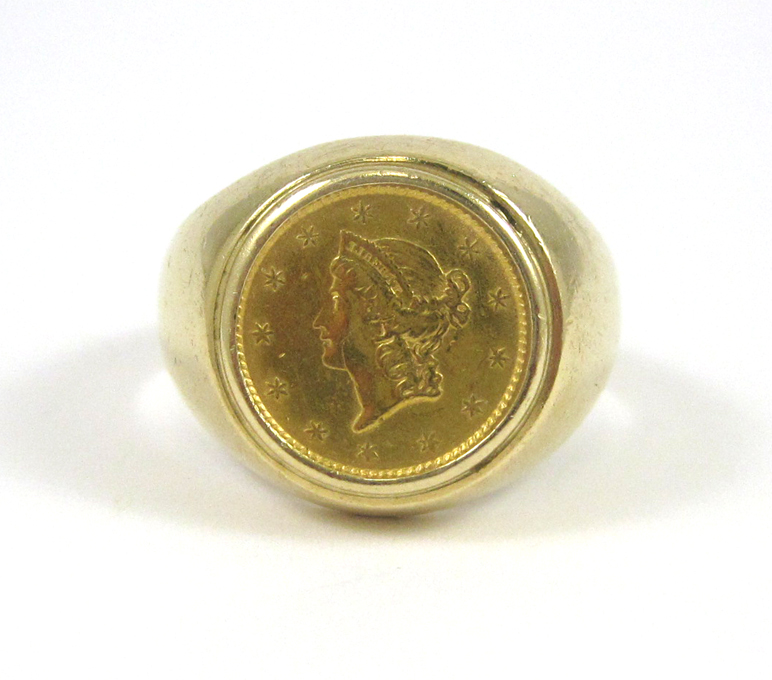 Appraisal: U S GOLD COIN AND FOURTEEN KARAT GOLD RING featuring