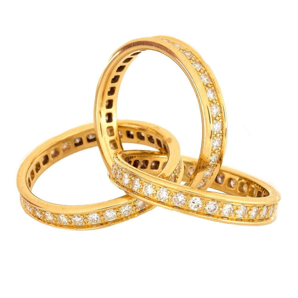 Appraisal: Cartier Diamond and K Gold Rolling Ring Cartier Carat TW