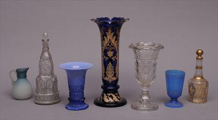 Appraisal: SEVEN ASSORTED BLOWN GLASS MOLD-BLOWN GLASS AND PRESSED GLASS ARTICLES