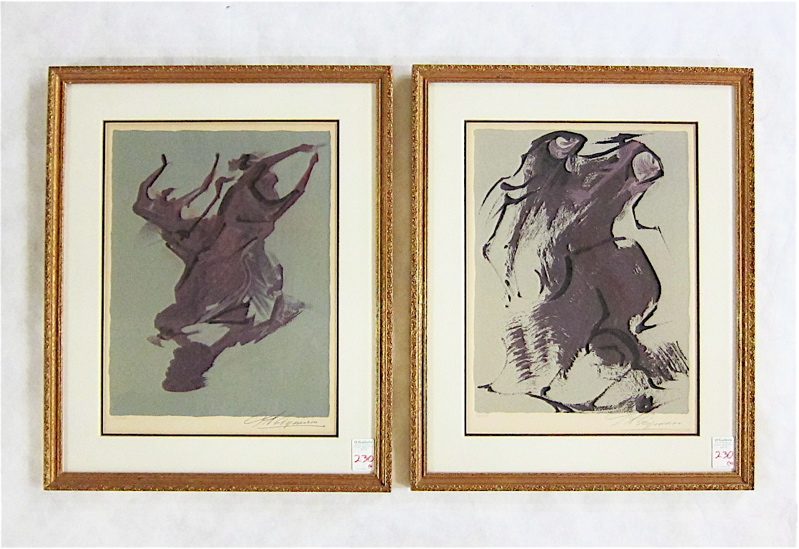 Appraisal: DAVID ALFARO SIQUEIROS TWO COLOR LITHOGRAPHS California Mexico - Depicting