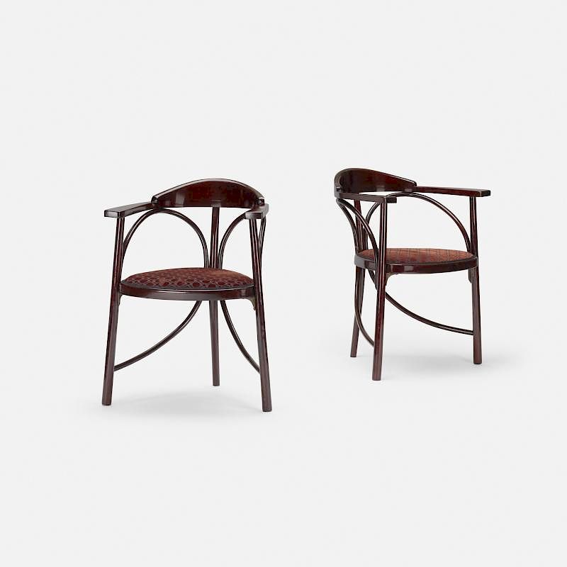 Appraisal: Thonet Three-Legged chairs model no pair Thonet Three-Legged chairs model