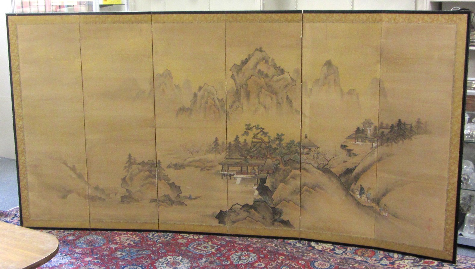 Appraisal: A Japanese six-fold screen Edo period th century ink colour