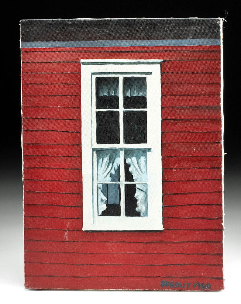 Appraisal: Tobin Sprout Painting - School House Window Tobin Sprout American