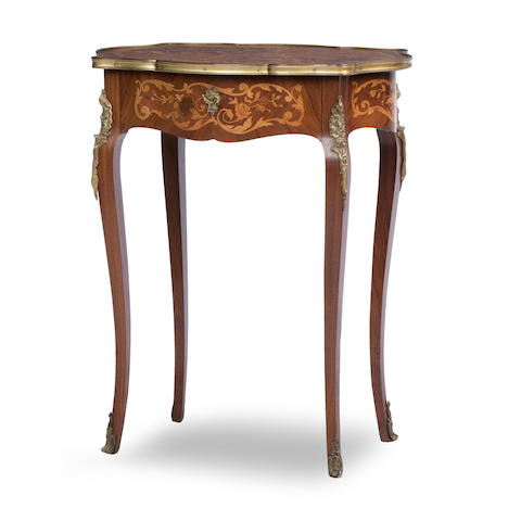 Appraisal: A French th century kingwood and marquetry inlaid centre table