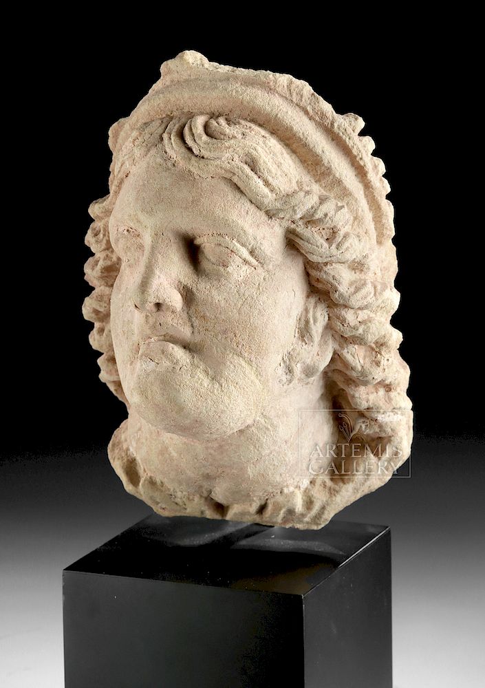 Appraisal: Hellenistic Limestone Bust of Alexander the Great Greece Hellenistic ca