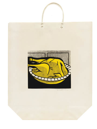 Appraisal: ROY LICHTENSTEIN Turkey Shopping Bag Color screenprint on off-white wove