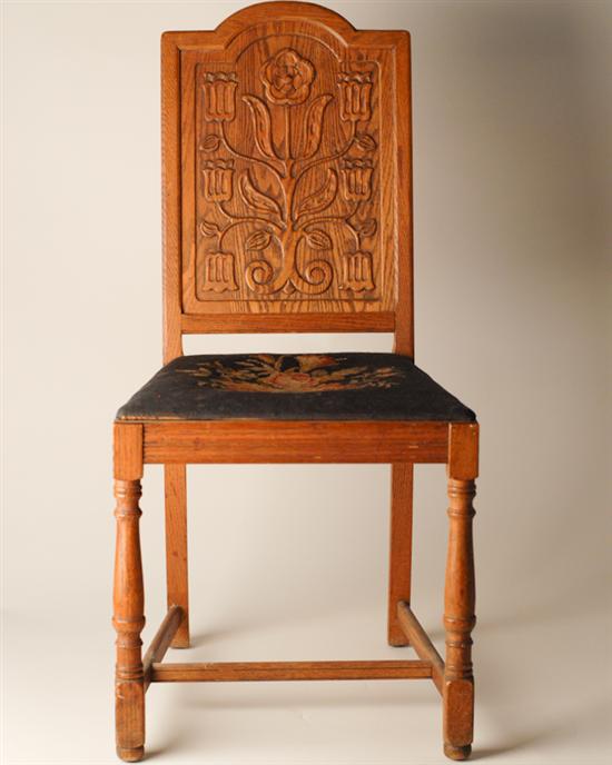 Appraisal: An English Arts and Crafts Side Chair oak with a