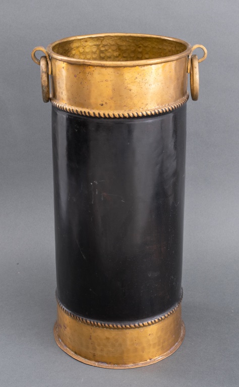 Appraisal: BRASS PARTIALLY EBONIZED UMBRELLA CANE STAND Brass and partially ebonized