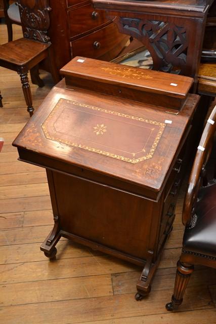 Appraisal: VICTORIAN INLAID DAVENPORT VICTORIAN INLAID DAVENPORT