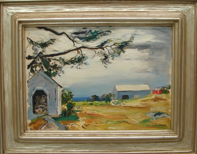 Appraisal: John Folinsbee Stu's Barn oil on canvas board x SLR