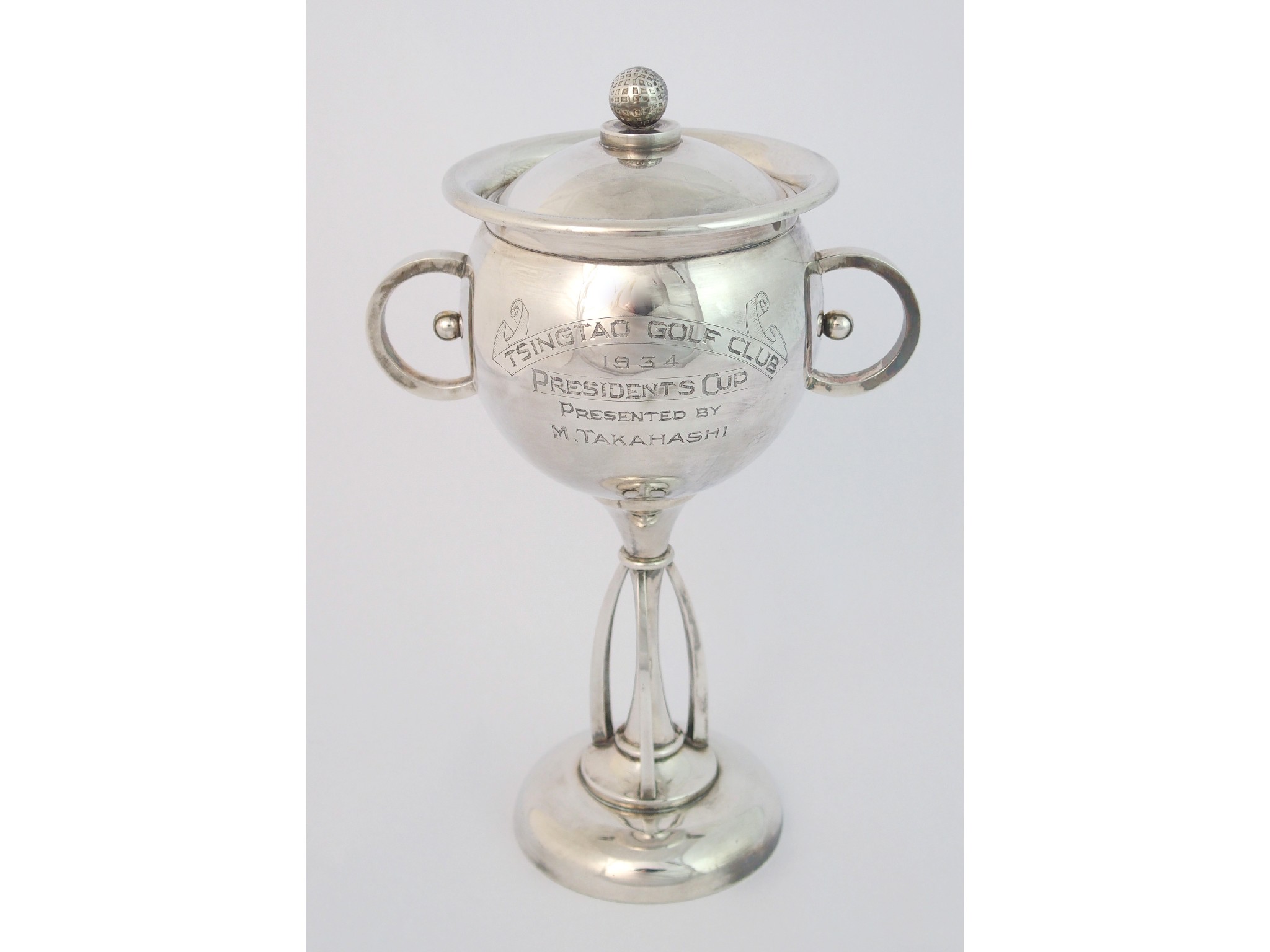 Appraisal: A Chinese silver golf presentation trophyinscribed Tsingtao Golf Club President's