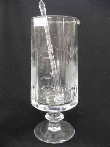 Appraisal: Cut Crystal Martini Pitcher with stirrer ''