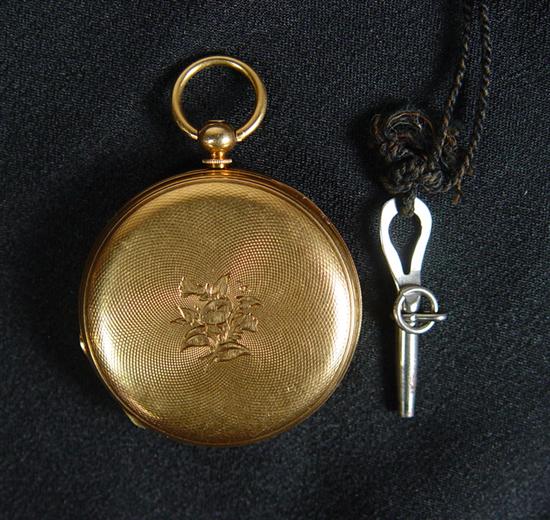 Appraisal: Tobias k Pocket Watch Mid th Century k gold hunt