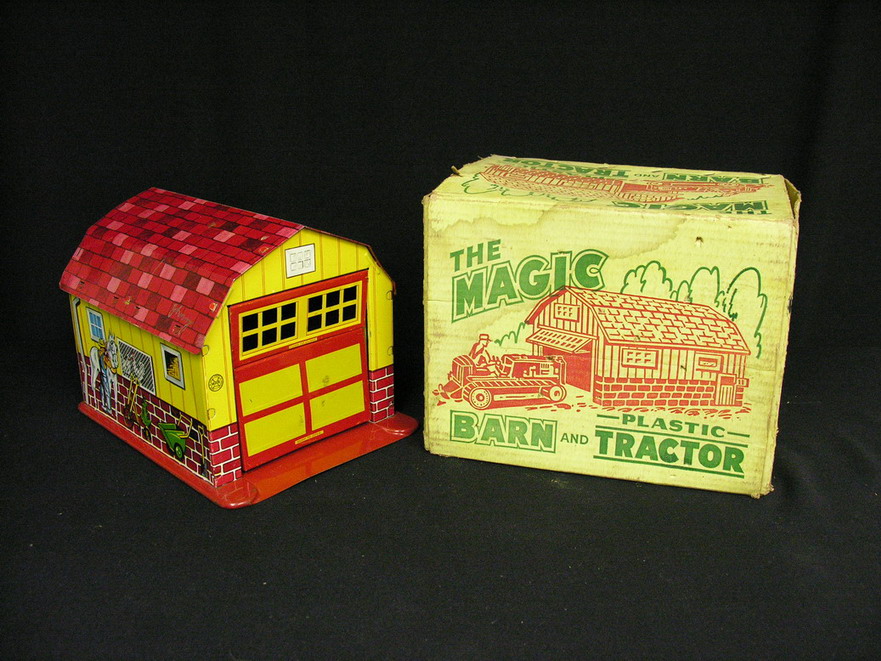 Appraisal: MARX MAGIC BARN WITH BOX Tin litho Condition Some dents