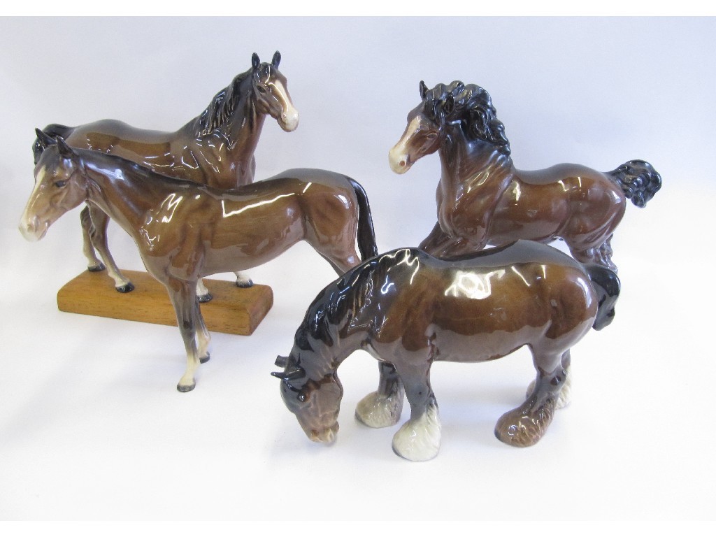 Appraisal: Seven Beswick horses including Hackney Pony and Hunter