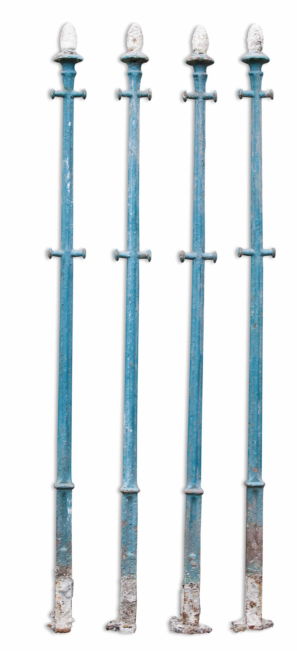 Appraisal: SET OF FOUR PAINTED CAST IRON LAUNDRY POSTS TH CENTURY