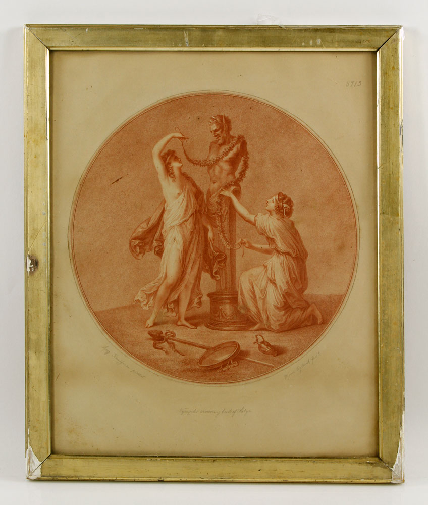 Appraisal: - Ryland Engraving After Kauffman William Wynne Ryland sepia tone