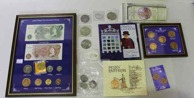 Appraisal: A SMALL COLLECTION OF VARIOUS COINAGE including modern Proof sets