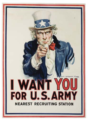 Appraisal: JAMES MONTGOMERY FLAGG I WANT YOU FOR U S ARMY