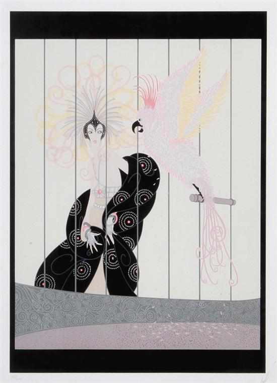 Appraisal: Erte New York Russian - THE BIRD CAGE serigraph framed